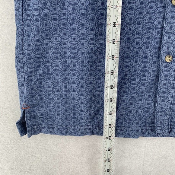 LL Bean Button Down Shirt Short Sleeve Blue Floral Mens Size‎ Medium - Picture 5 of 6